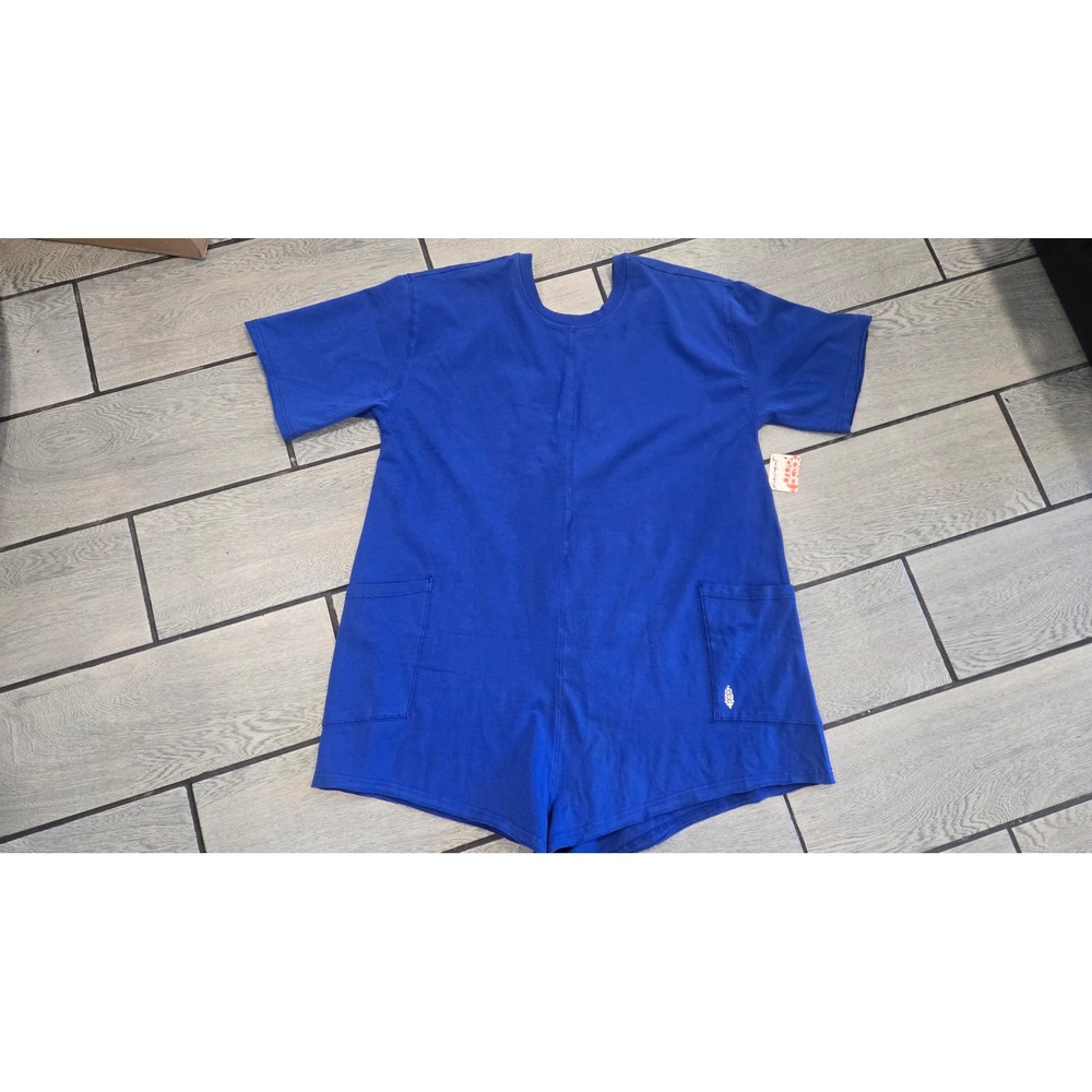 Free People Movement Hot Shot Reversible Romper Electric Shock Blue OB1960599 L